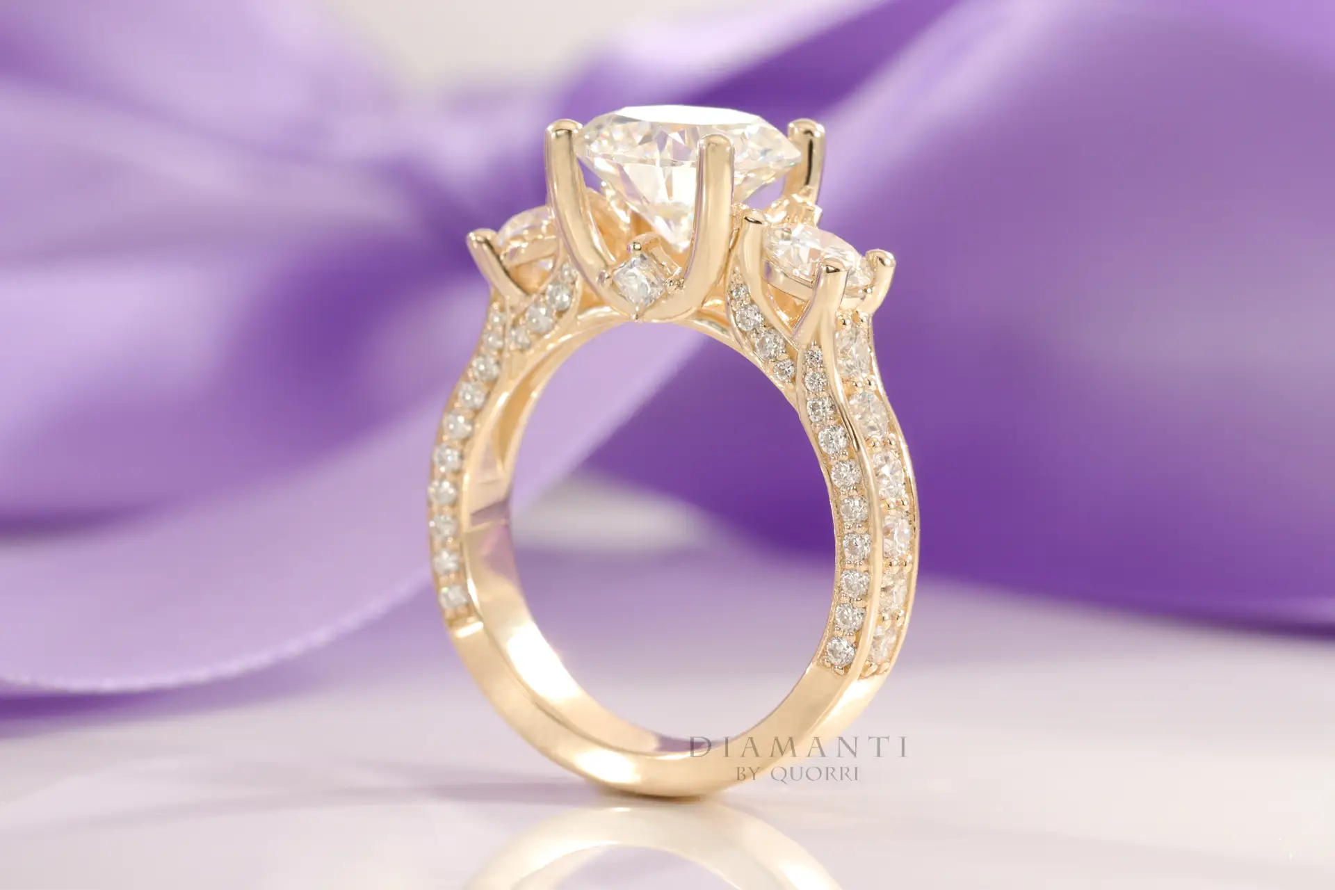 vera wang inspired three stone engagement ring