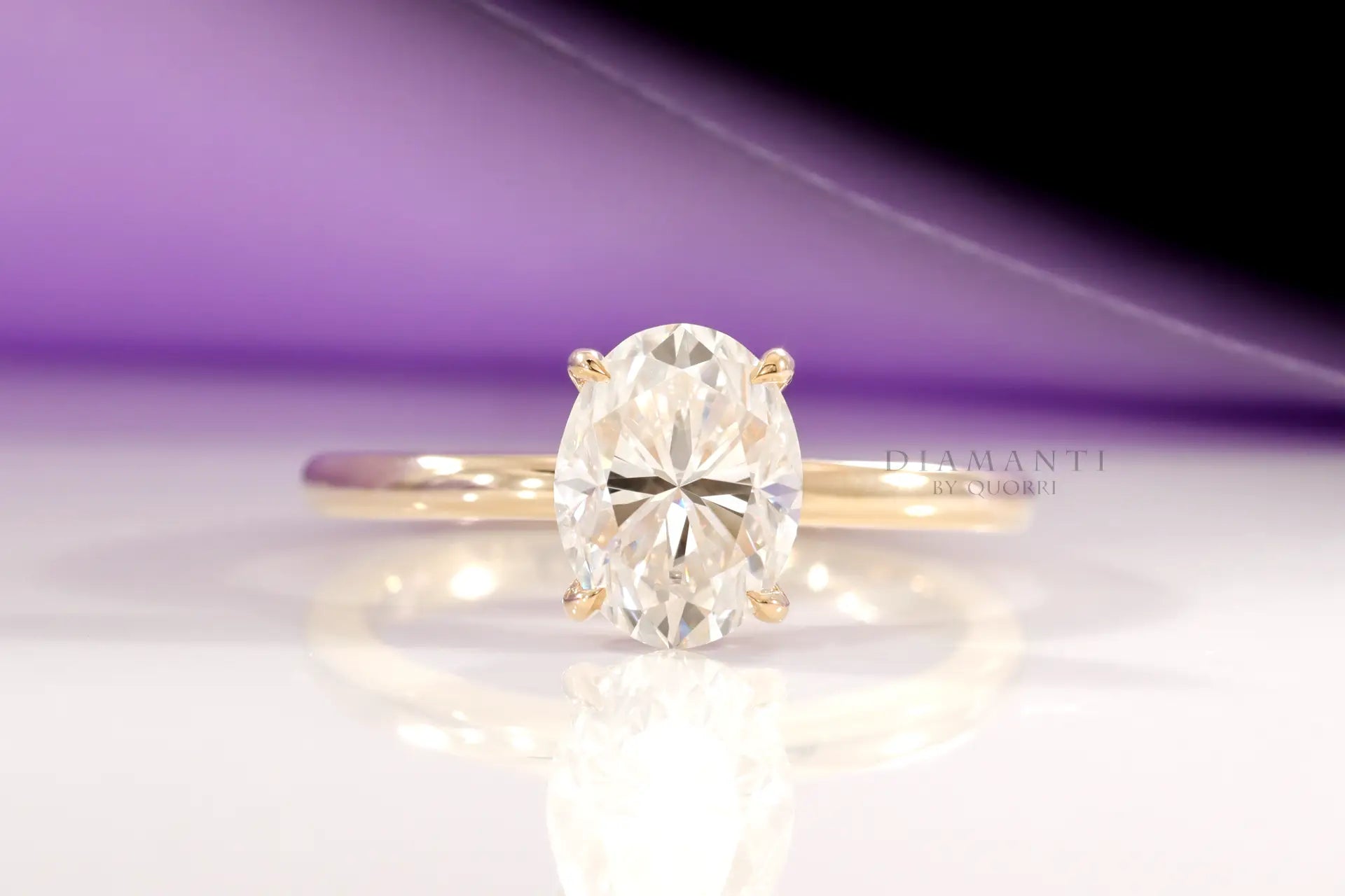 oval lab diamond hidden halo engagement ring