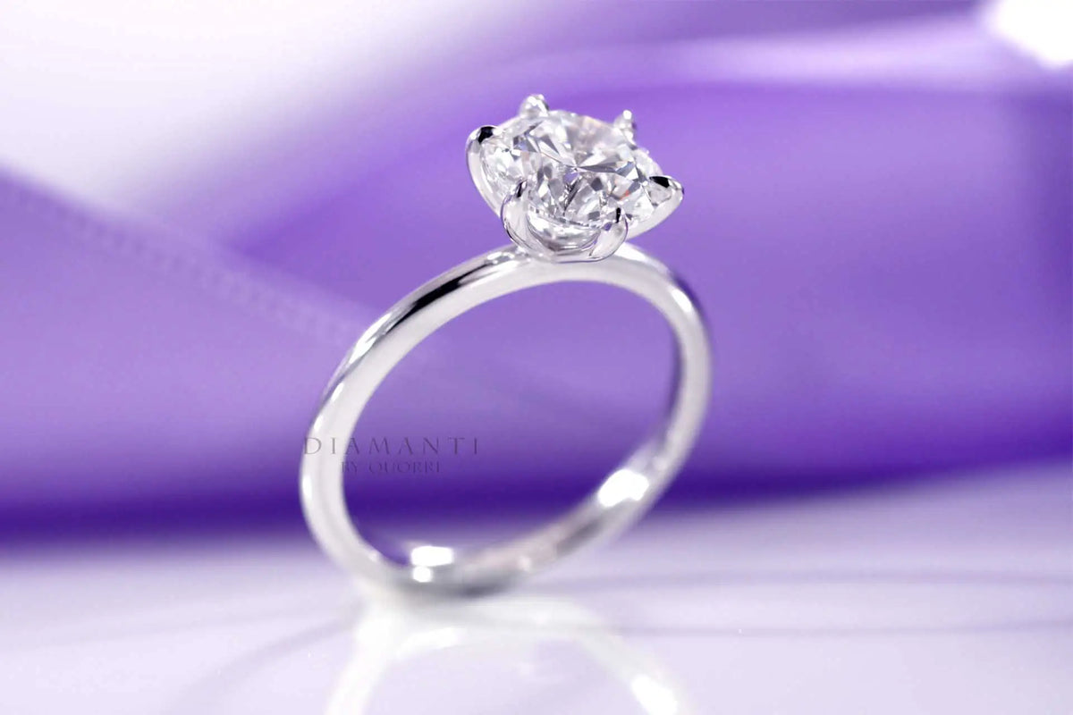 Shop 6-prong Solitaire Round Lab Diamond Engagement Rings