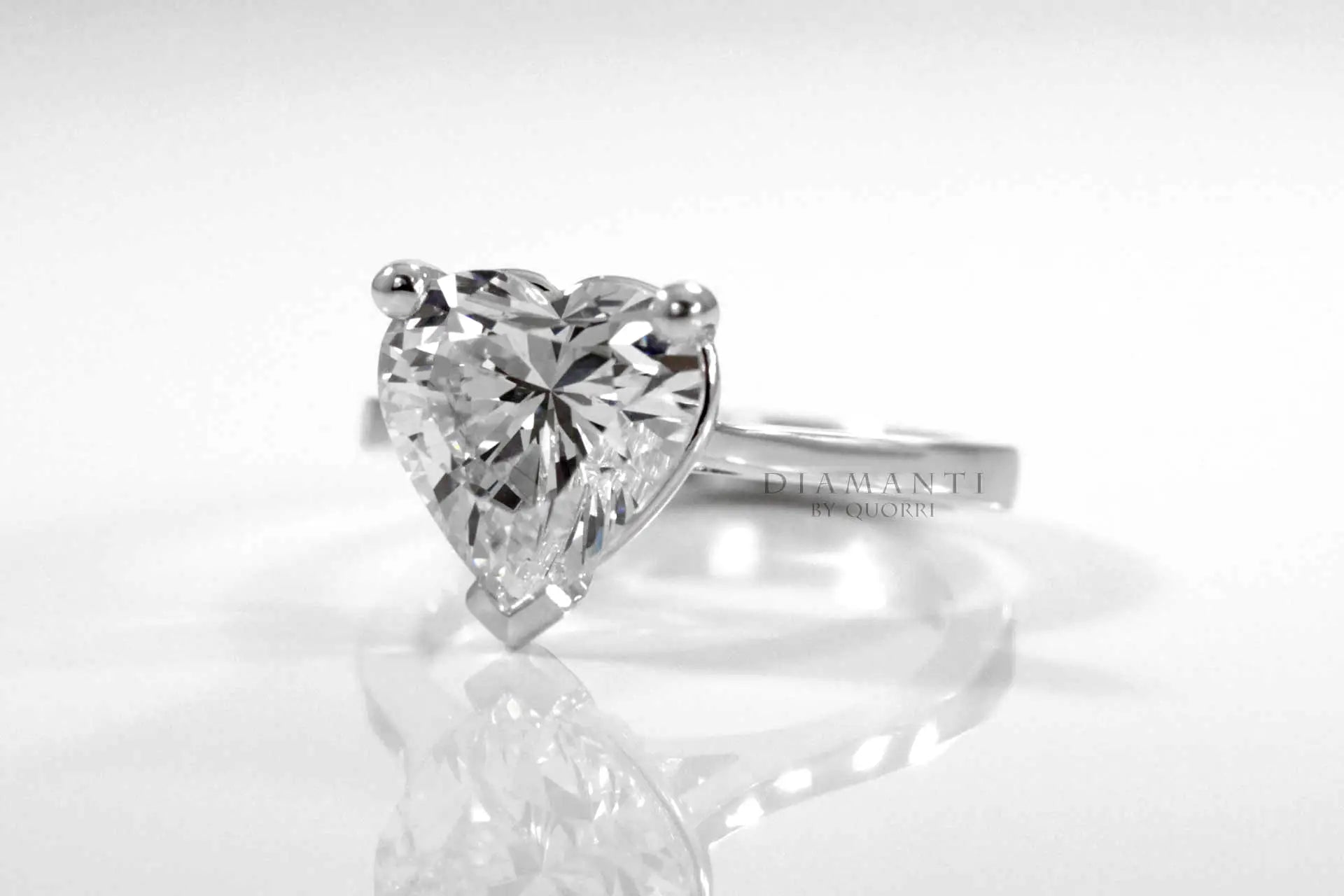 affordable heart cut 14k white gold lab diamond solitaire engagement ring