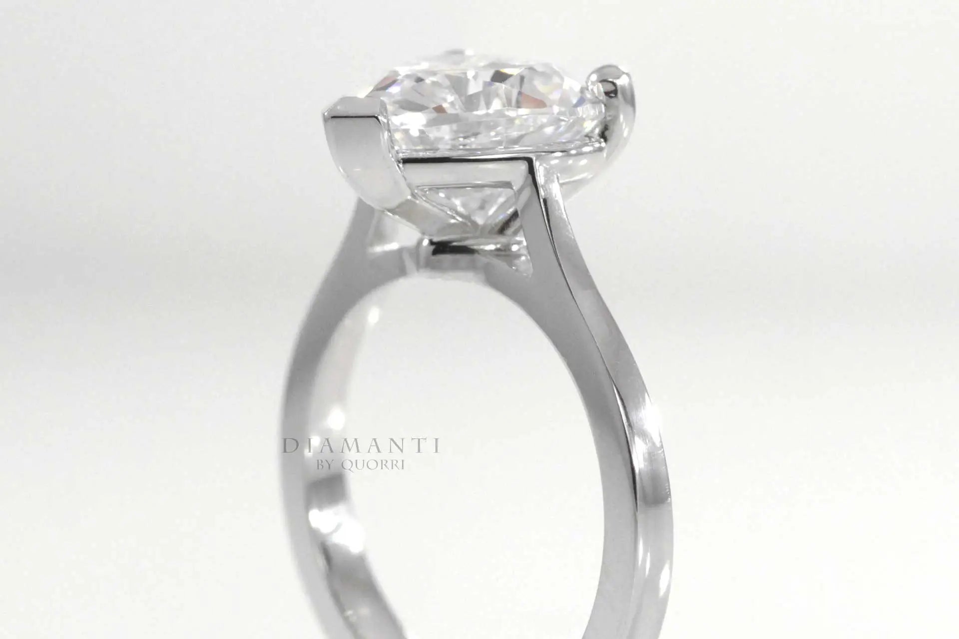 affordable heart cut 18k white gold lab diamond solitaire engagement ring Canada