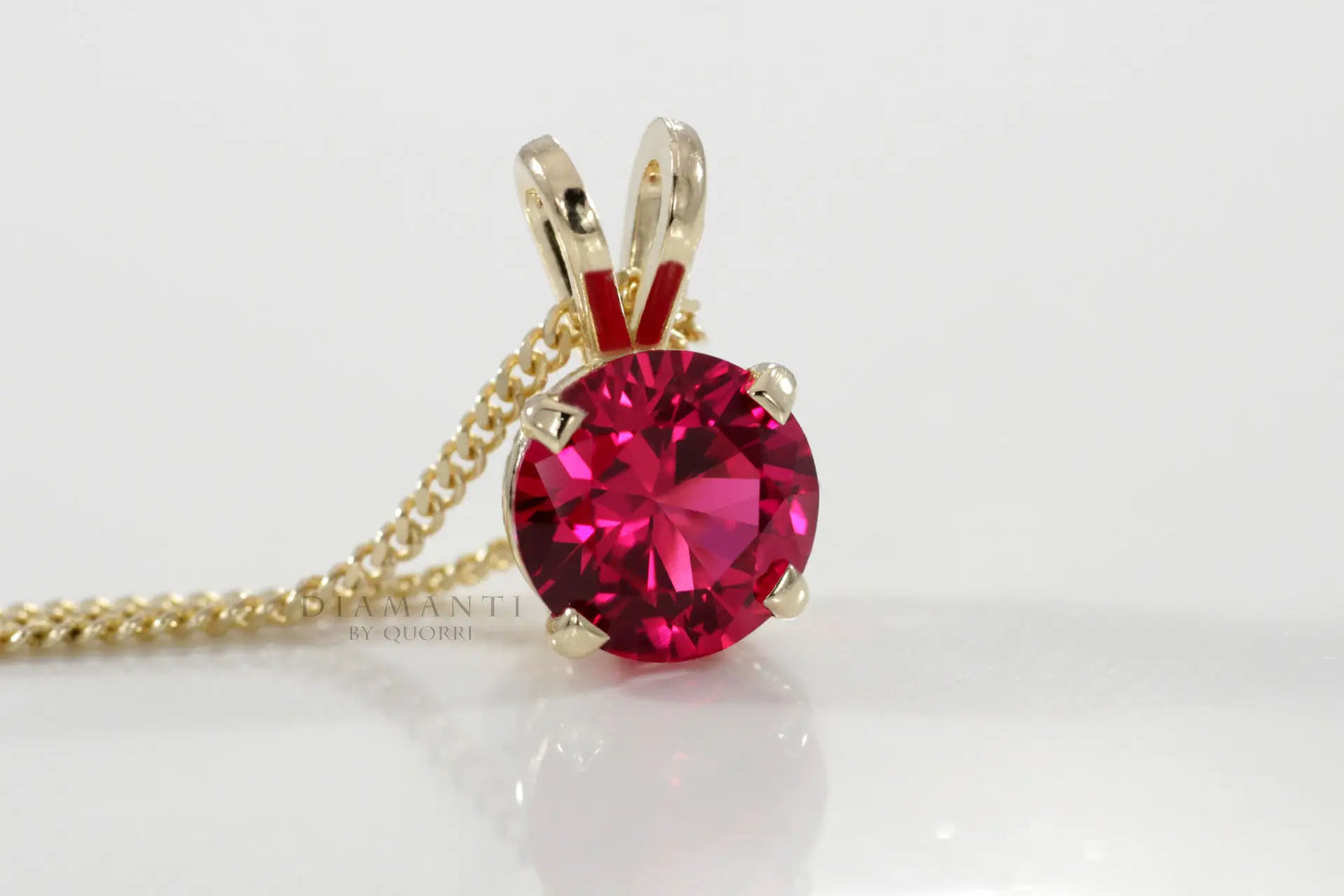 14k solid gold buy Diamonds VVS Ruby Pendant AMORA