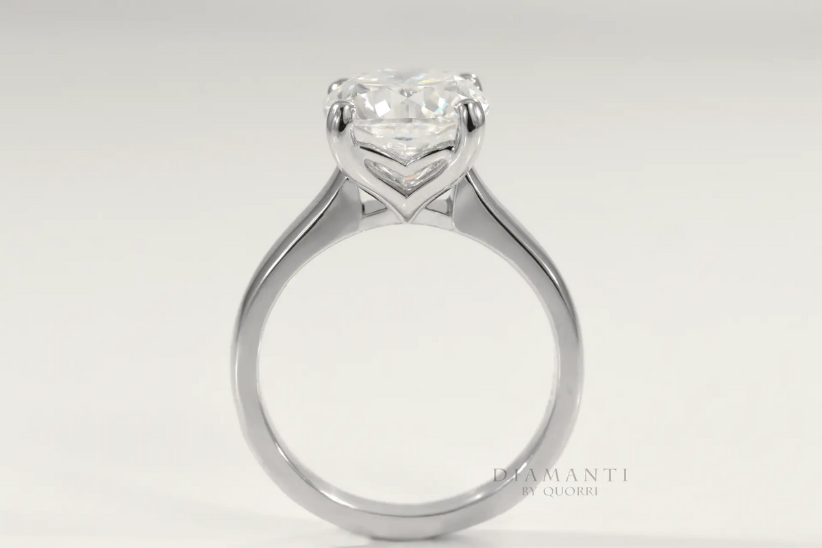 affordable white gold cushion lab diamond engagement ring Quorri