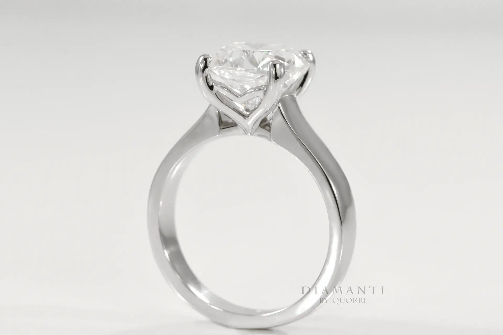 affordable 14k white gold 2.5 carat cushion lab grown diamond engagement ring Quorri