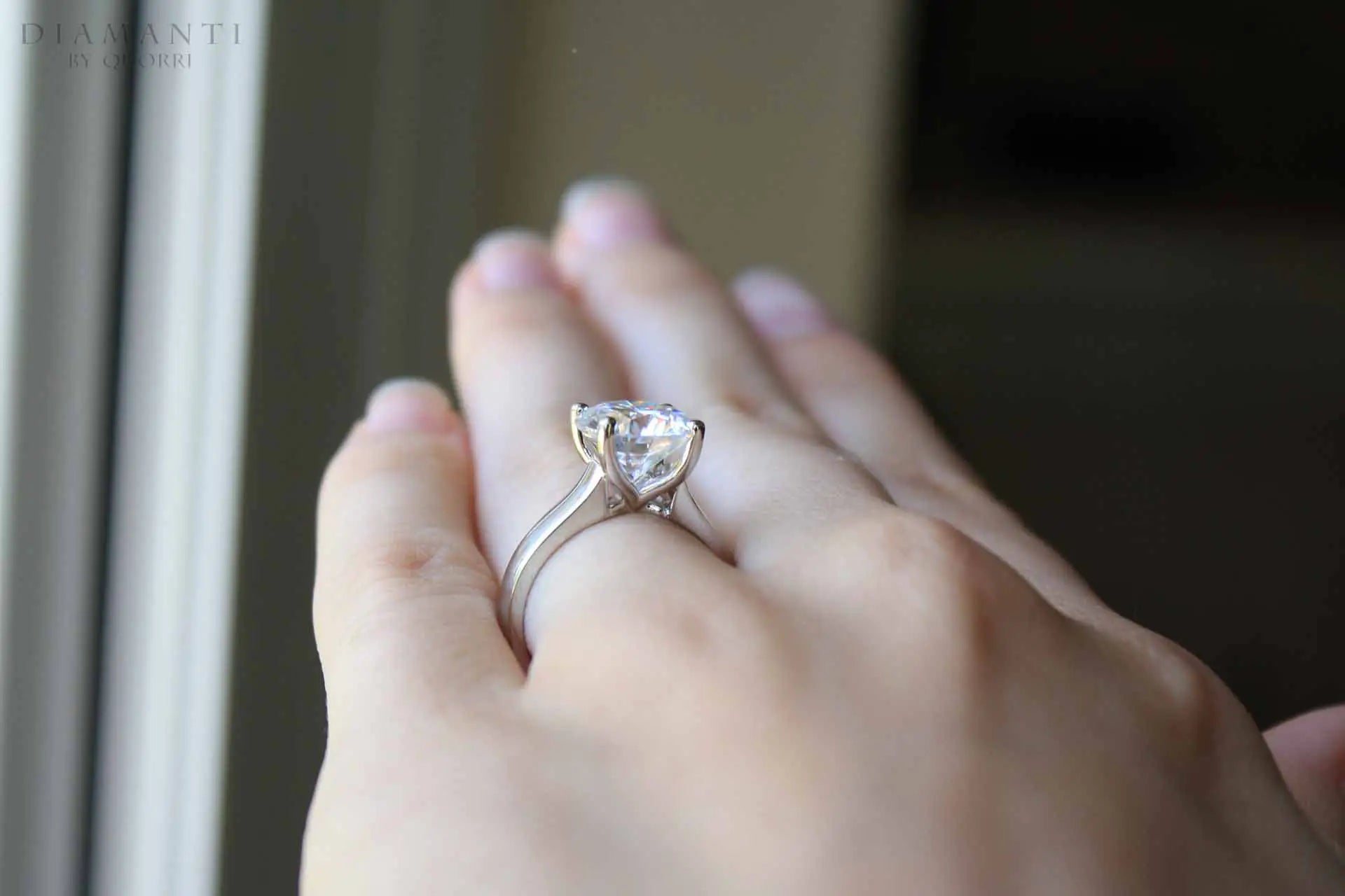 round brilliant 18k white gold lab diamond solitaire engagement ring