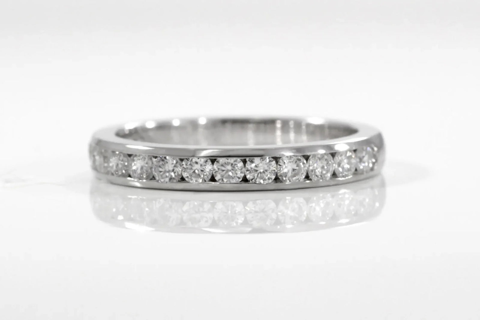 designer inspired channel set 1ct.tw round brilliant lab diamond wedding anniversary band Quorri