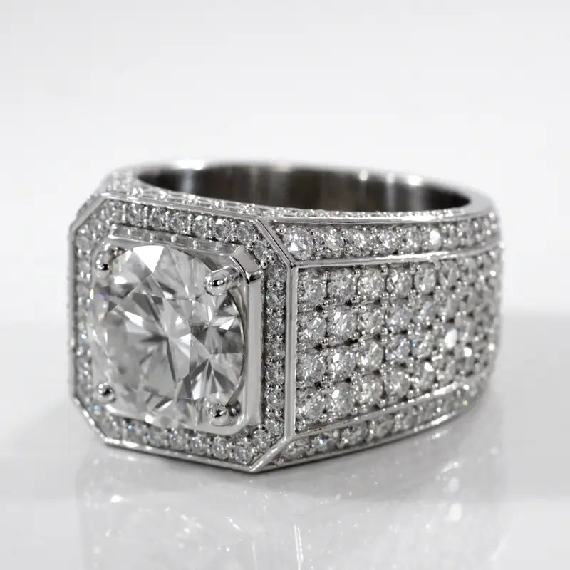 men's elaborate diamond studded gold ring in Canada