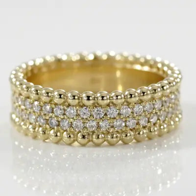 dual row outter bead yellow gold lab diamond ring Quorri Canada