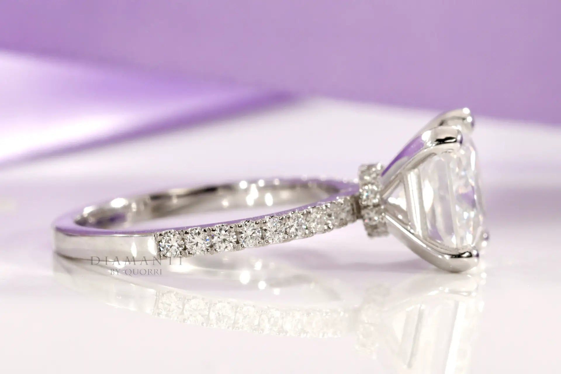 affordable platinum accented 3 carat princess lab created diamond engagement ring Quorri