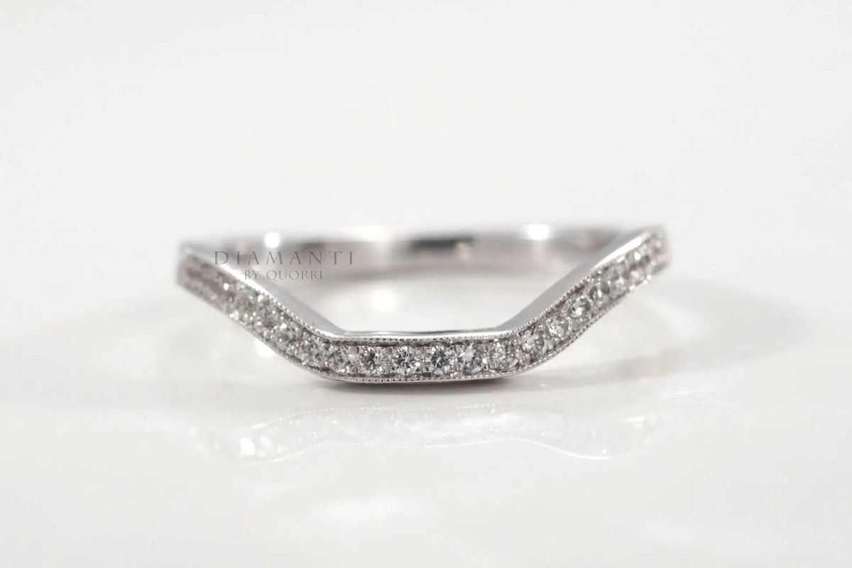 affordable round lab diamond wedding bands at Quorri
