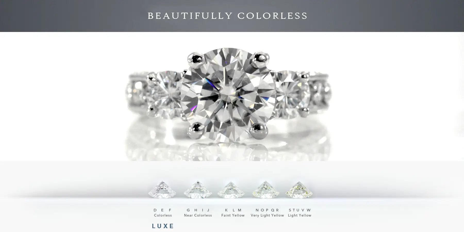 beautifully colorless d color luxe lab diamonds at Quorri