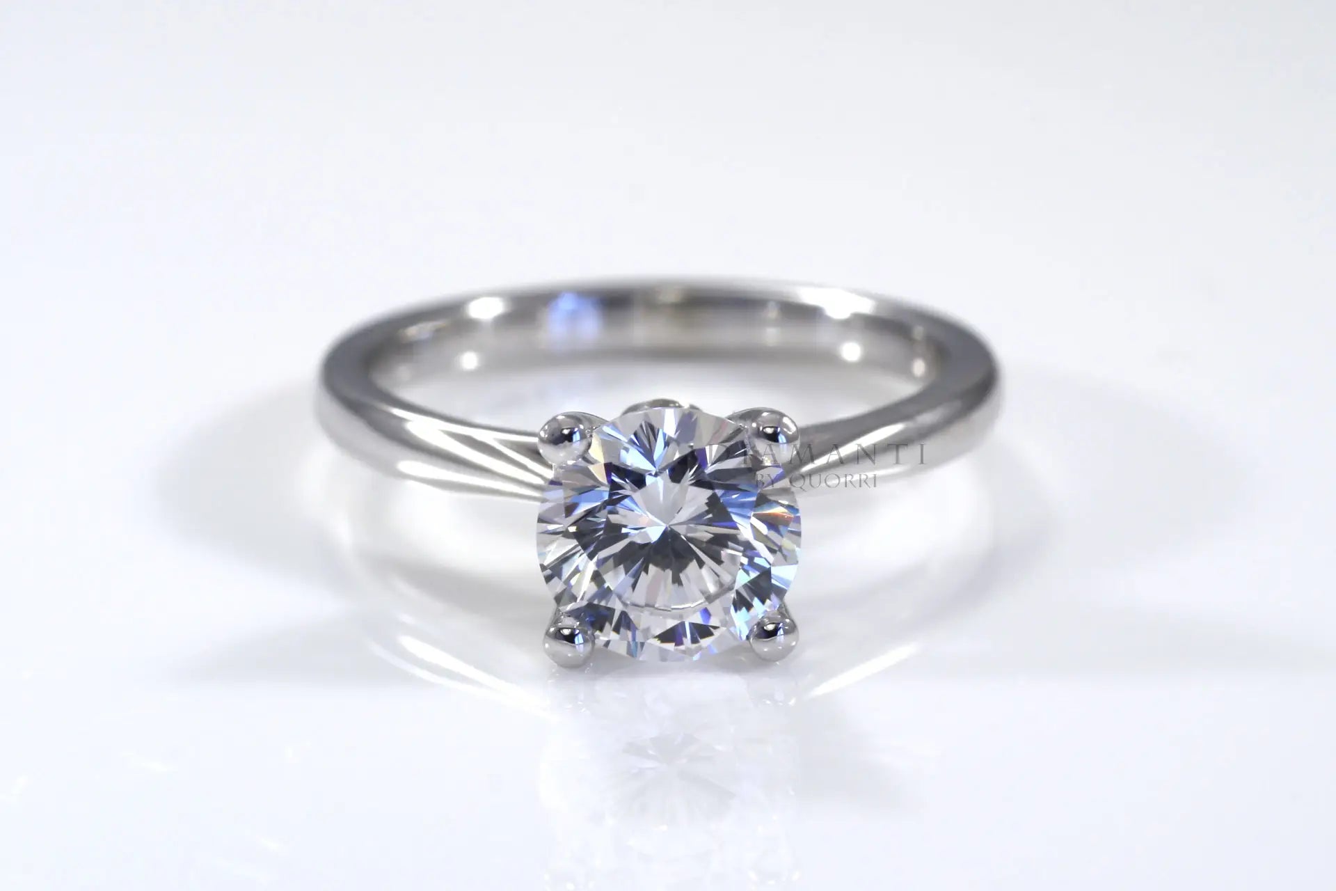 affordable round lab grown diamond solitaire engagement ring