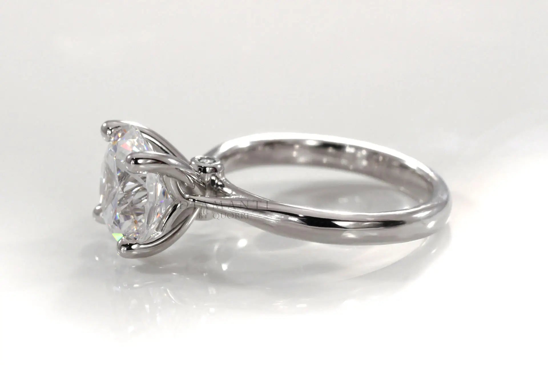 white gold low cost solitaire cushion lab grown diamond engagement ring