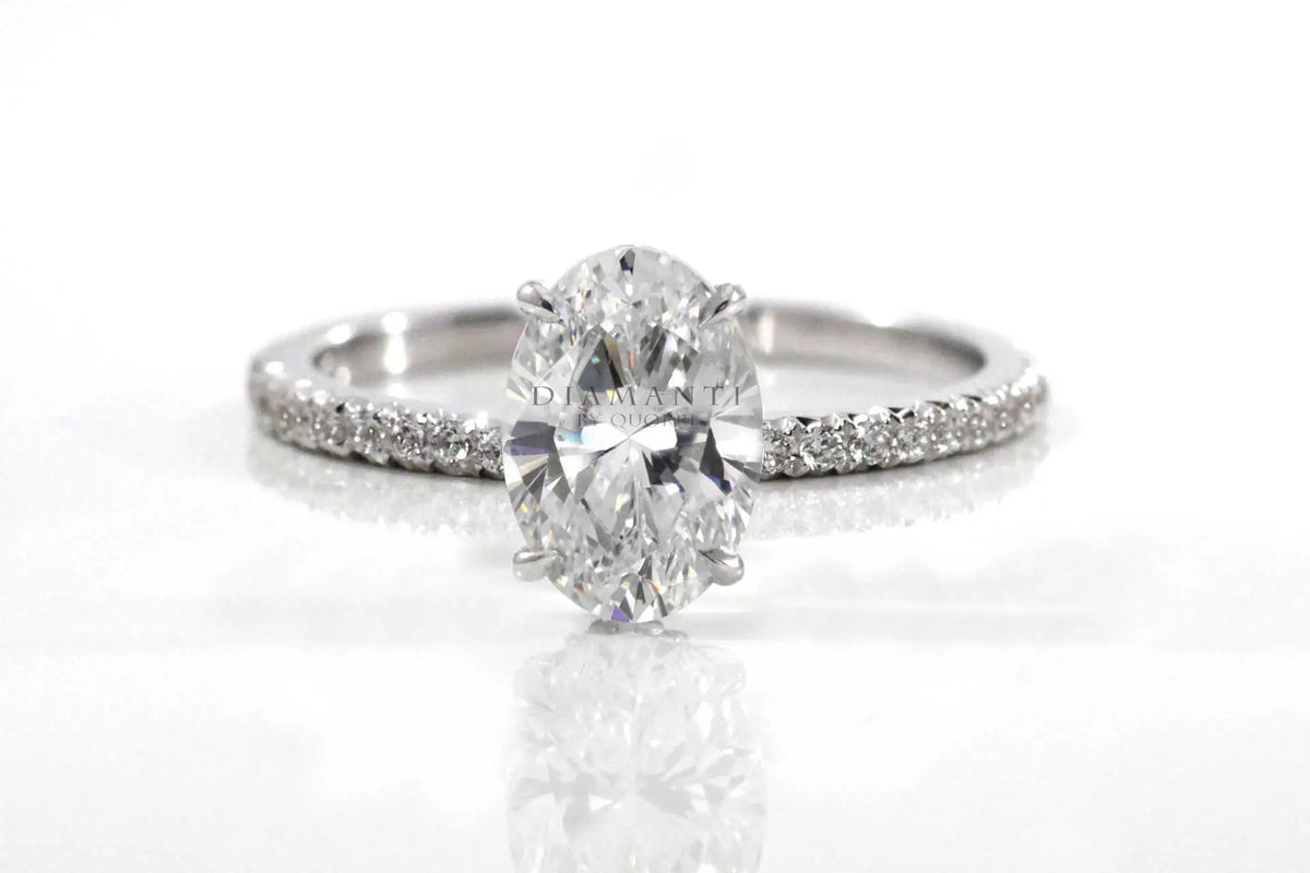 claw prong accented oval lab diamond engagement ring Quorri