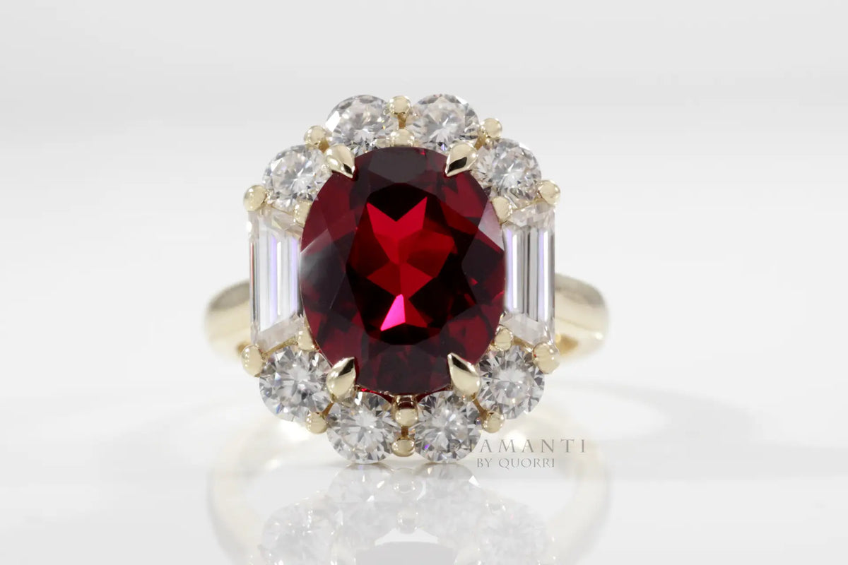 designer vintage oval red ruby engagement ring Quorri
