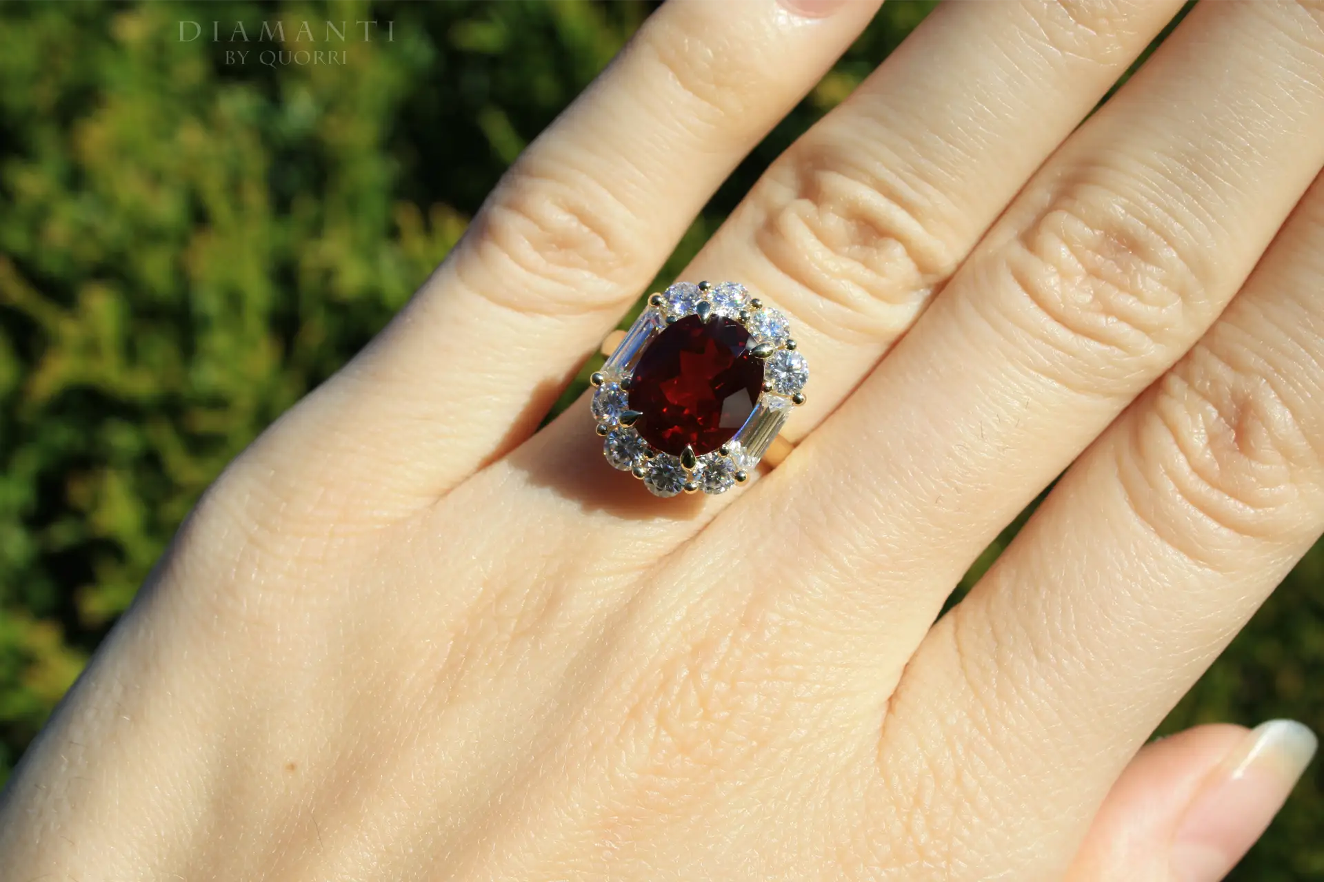 designer vintage claw prongs 4ct oval red ruby engagement ring Quorri