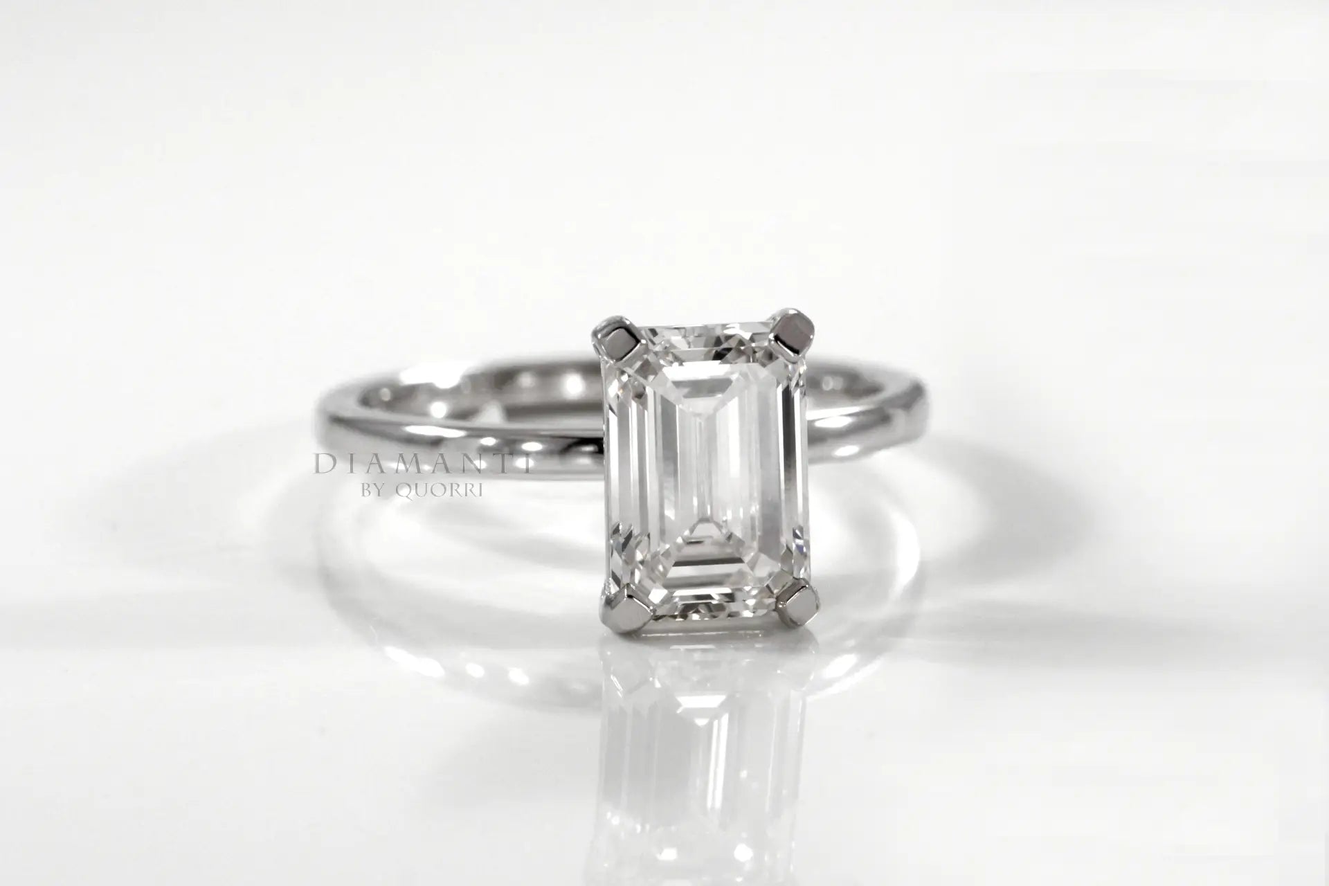 white gold 1 carat affordable petite promise emerald engagement rings Quorri