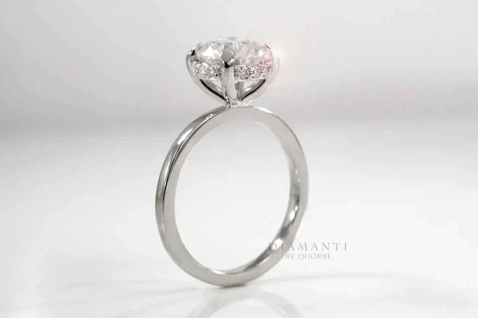 14k white gold claw prong 2ct round lab diamond engagement ring Quorri
