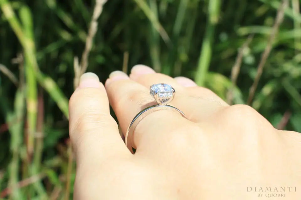 platinum under-halo claw prong 2ct round lab diamond engagement ring