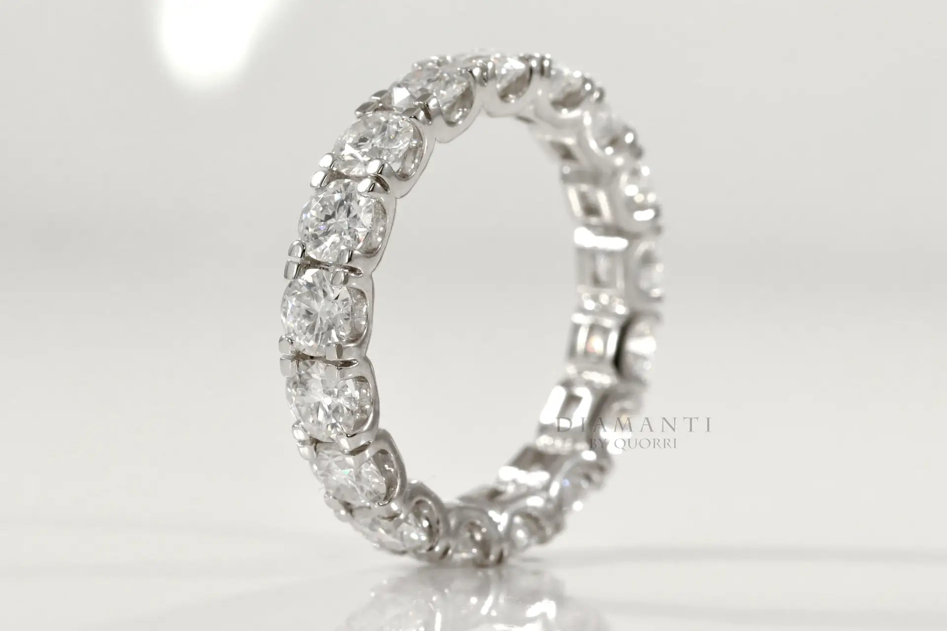 14k white gold affordable designer 3ct.tw round brilliant lab diamond eternity ring Quorri