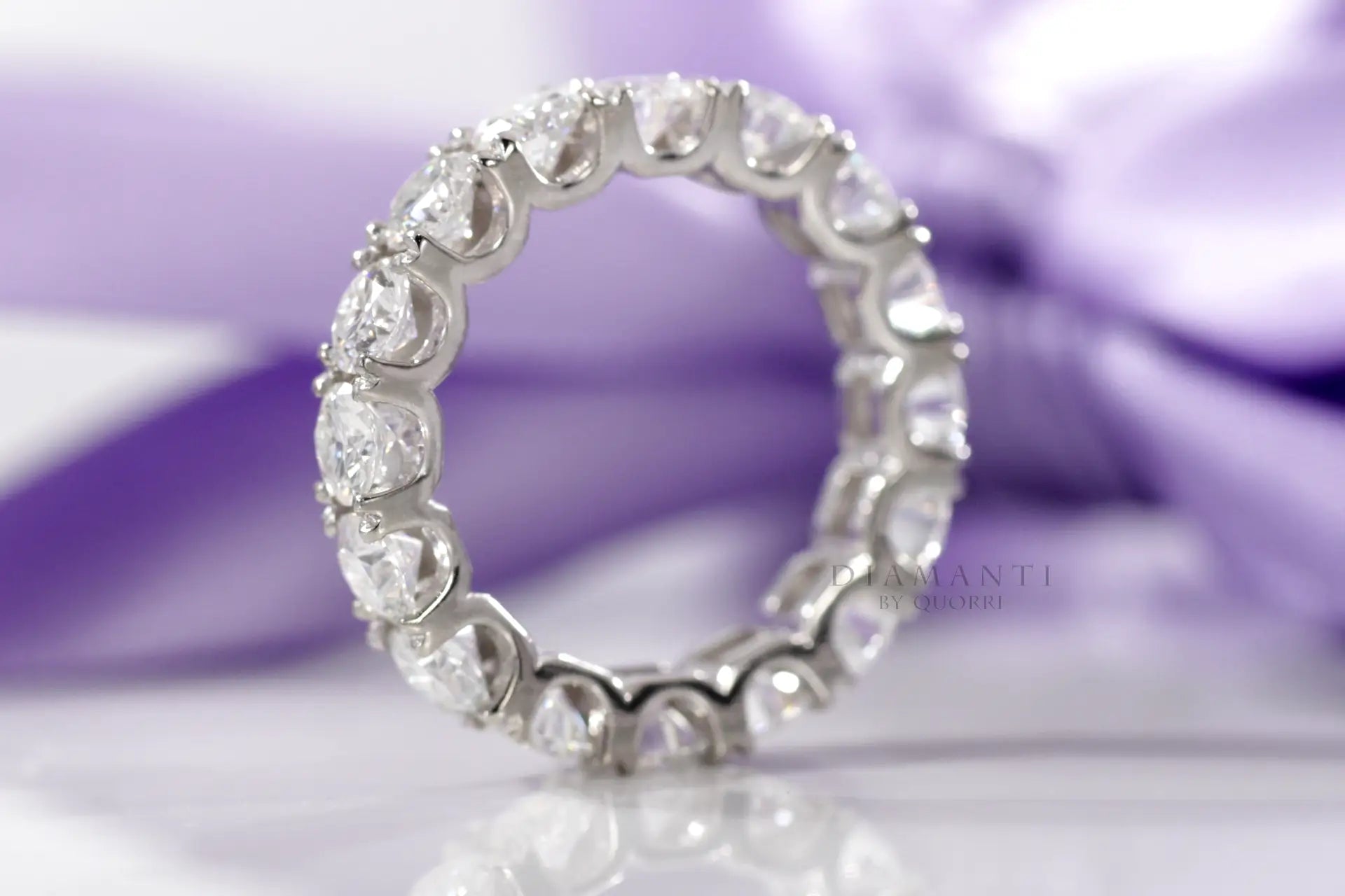18k white gold affordable designer 2ct.tw round brilliant lab diamond eternity ring Quorri