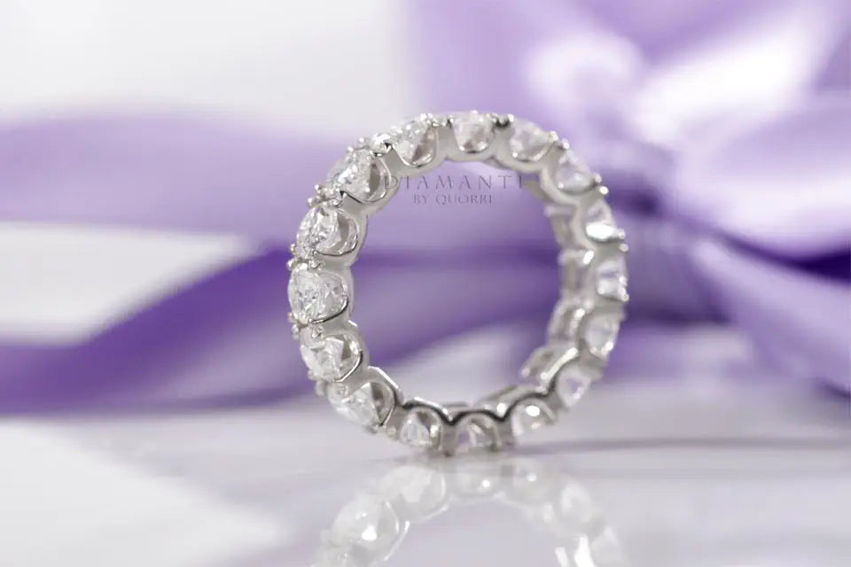 platinum affordable designer 2ct.tw round brilliant lab grown diamond eternity ring Quorri