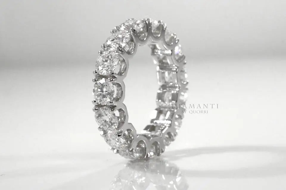 platinum affordable designer 3.5ct.tw round brilliant lab made diamond eternity ring Quorri