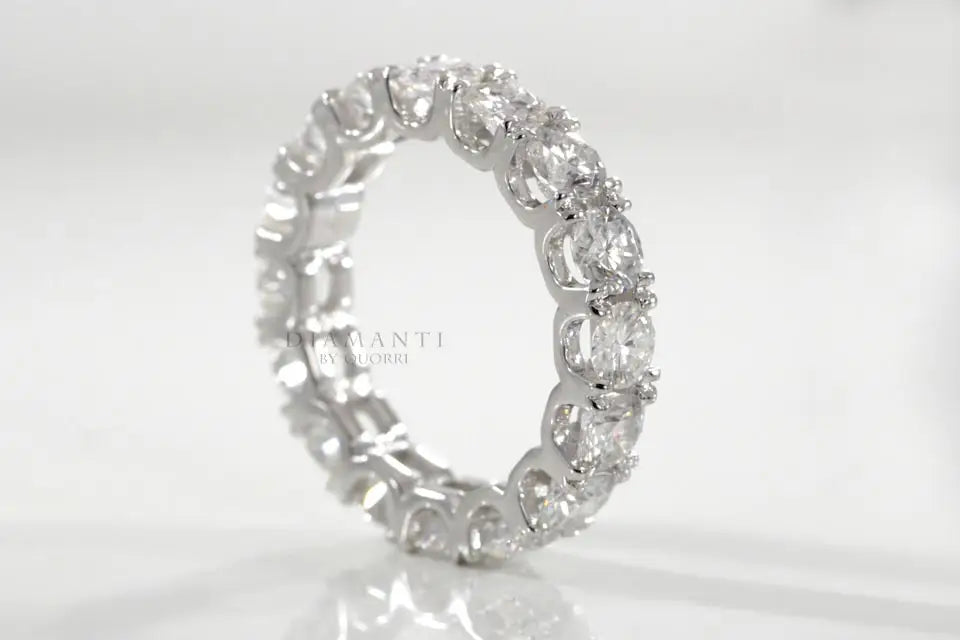 affordable designer 18k white gold 2ct.tw round brilliant lab diamond ustyle eternity ring Quorri