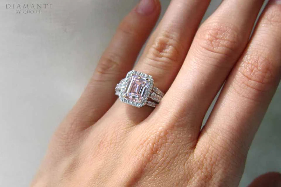 JadaGrace Emerald Cut Pink Sapphire Engagement Ring