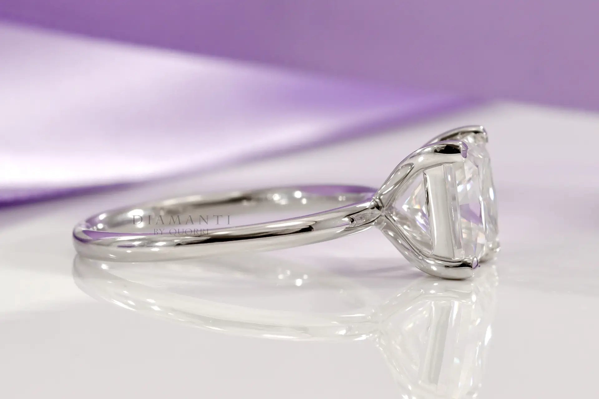 affordable 18k white gold solitaire 1.5 carat princess lab diamond engagement ring Quorri