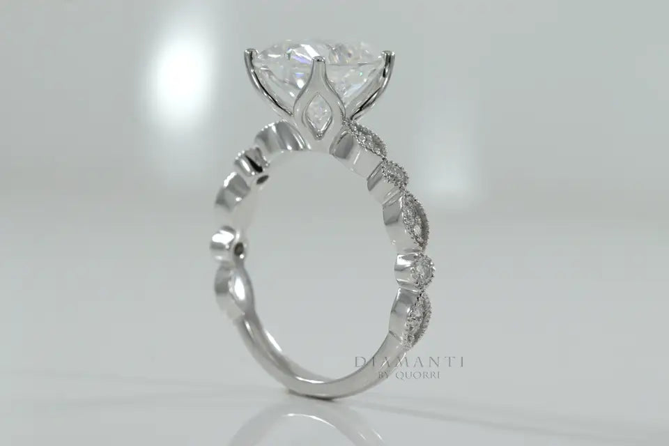 affordable 18k white gold  2 carat oval lab grown diamond engagement ring Quorri