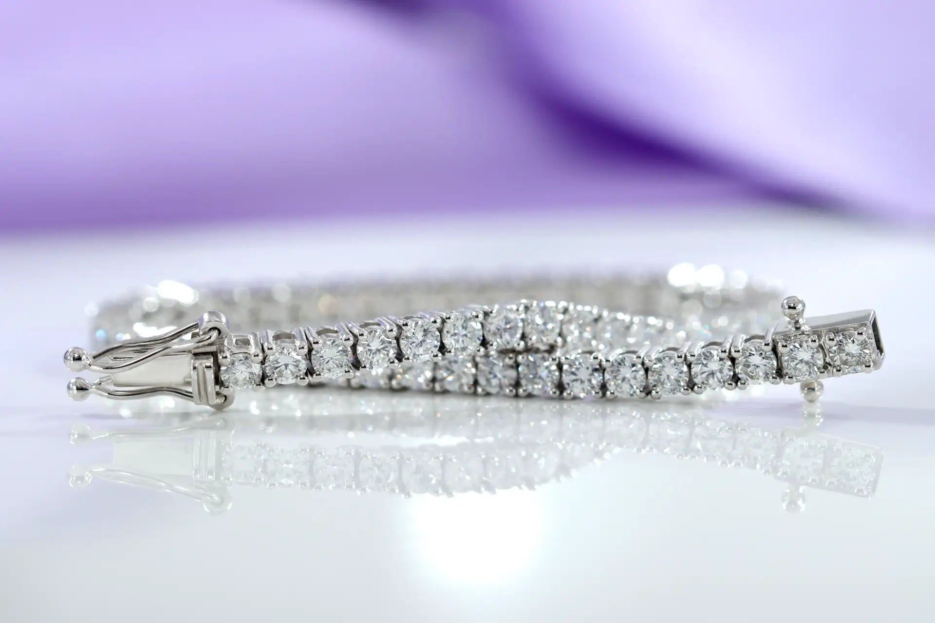 14k white gold 3ct.tw round lab diamond tennis bracelet Quorri