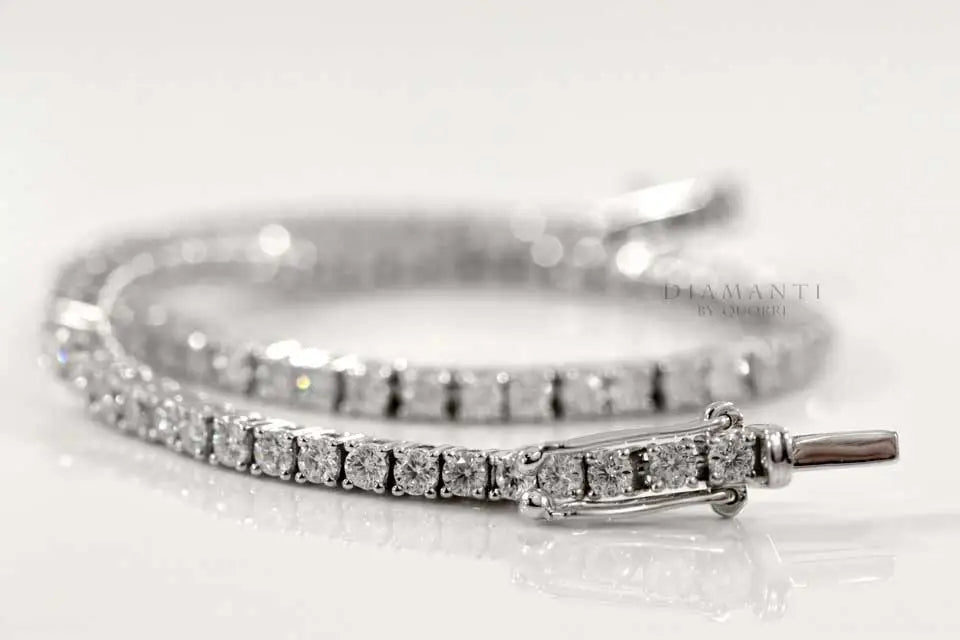 14k and 18k white gold round lab diamond tennis bracelet Quorri Canada