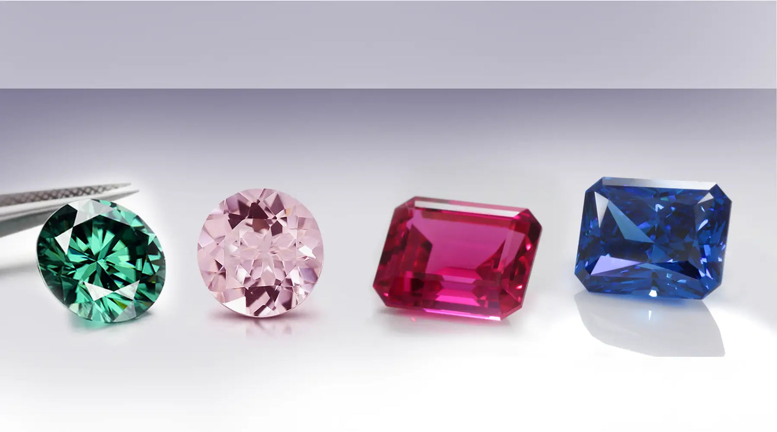 cultured synthetic blue sapphires red ruby green emeralds at Quorri