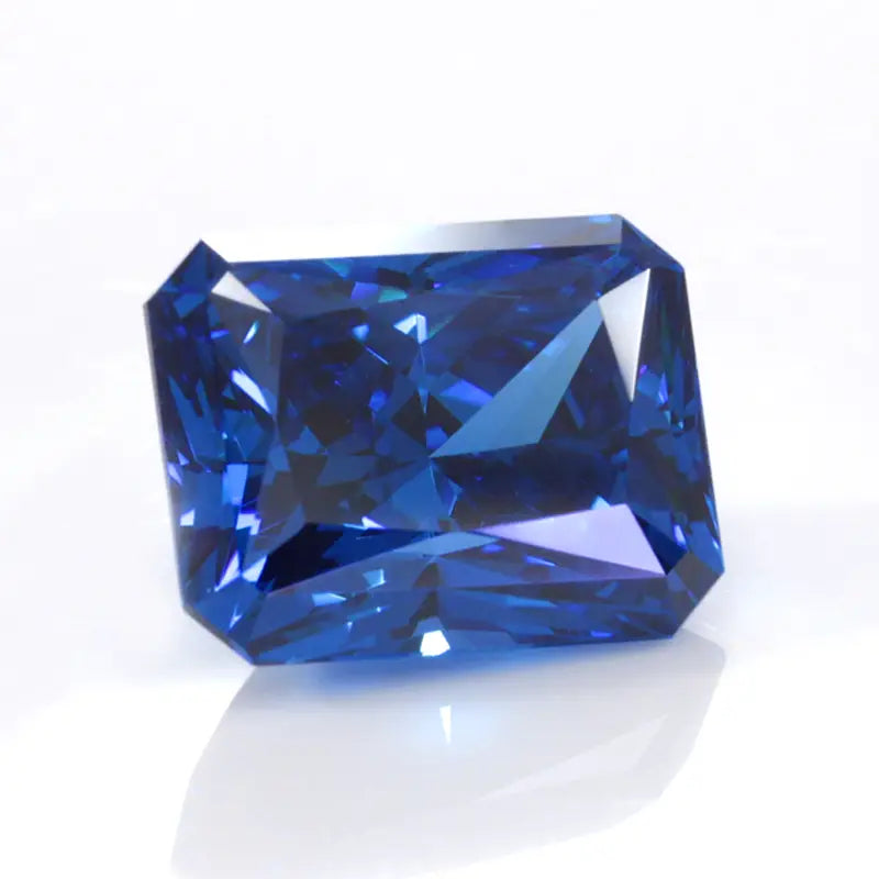 radiant cut PureGEM lab grown intense vivid blue sapphire  