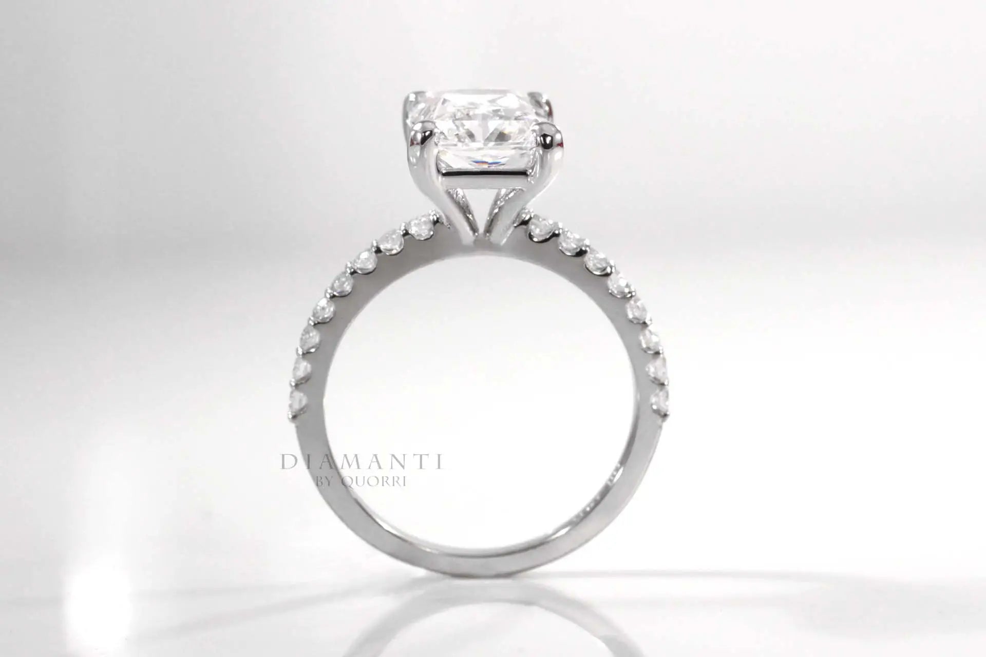 14k white gold accented affordable 2 carat princess lab grown diamond engagement ring Quorri