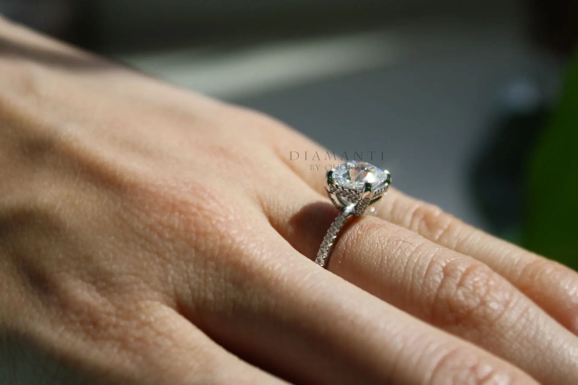 platinum affordable designer accented 2 carat cushion lab diamond engagement ring Quorri
