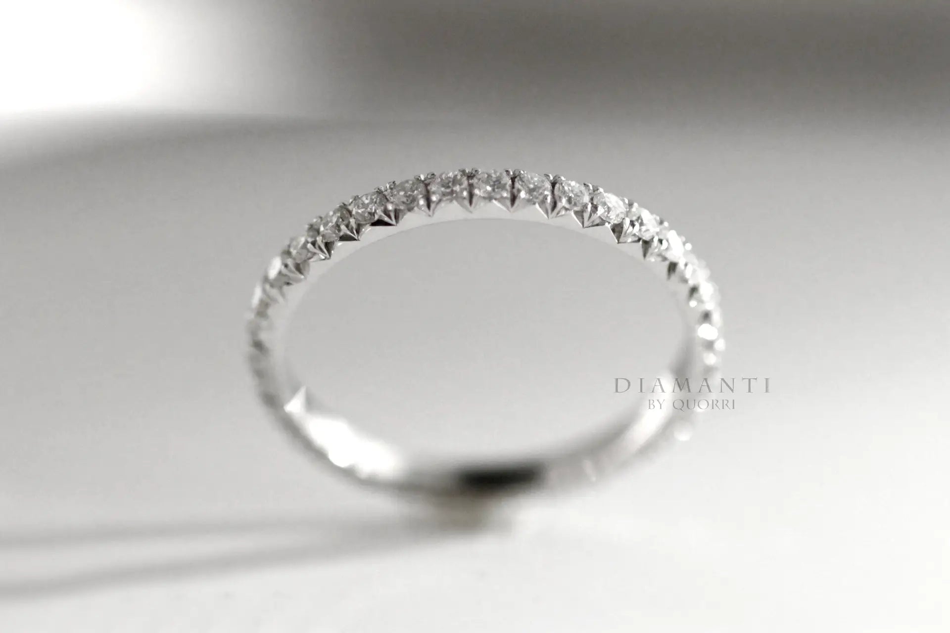designer 18k white gold 2 carat lab grown diamond eternity rings Quorri Canada