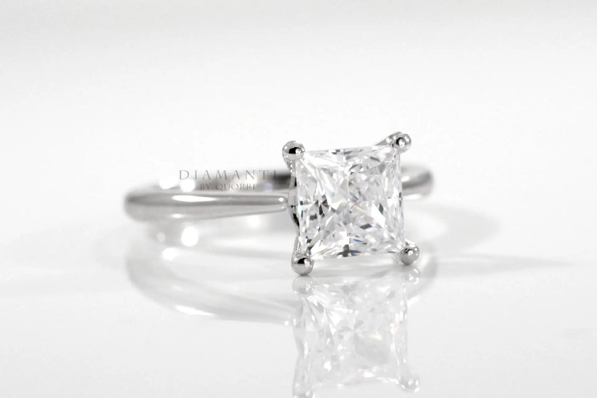 affordable princess cut lab grown diamond solitaire engagement ring
