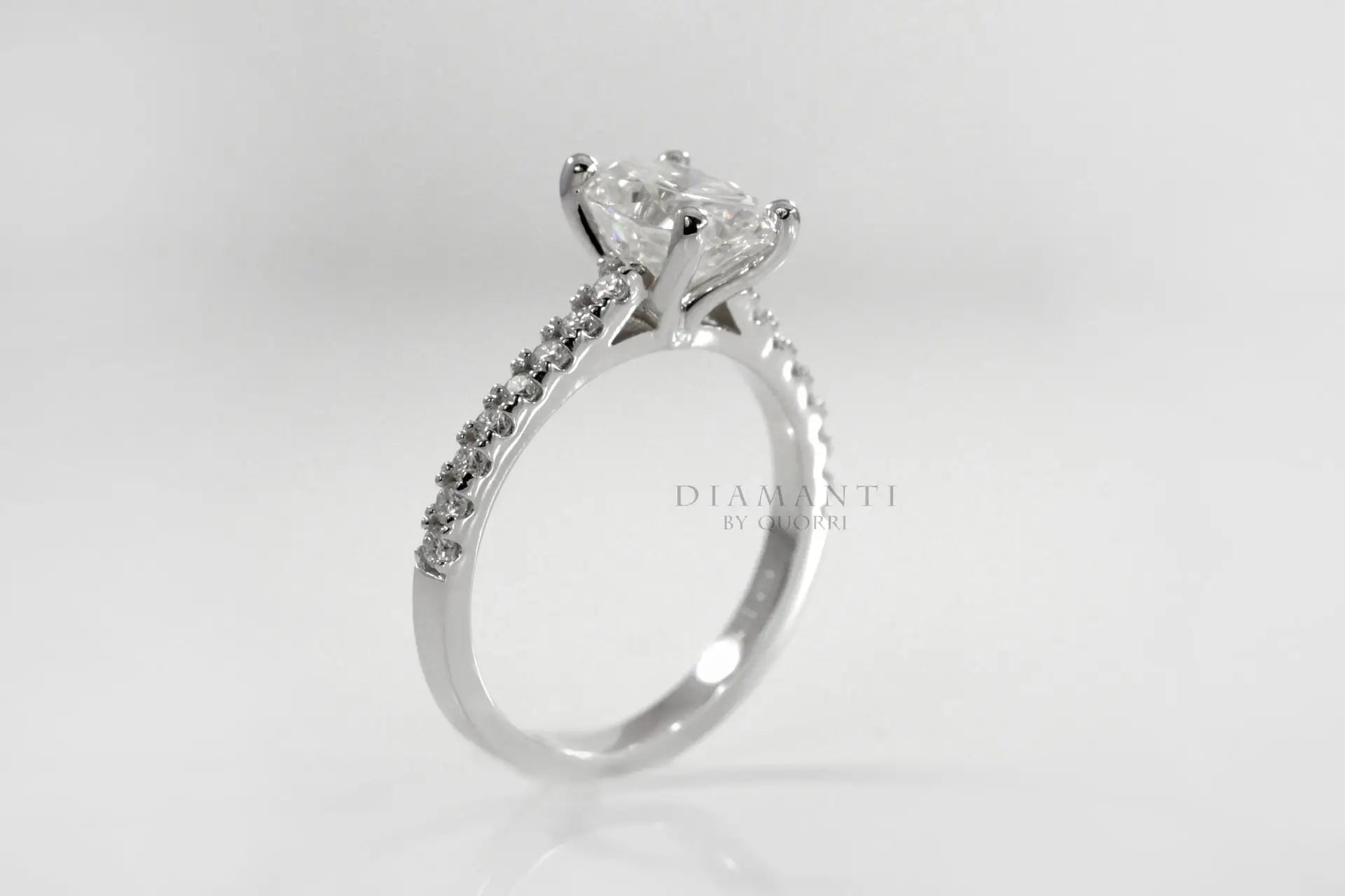 affordable accented 2 carat oval lab grown diamond engagement ring Quorri