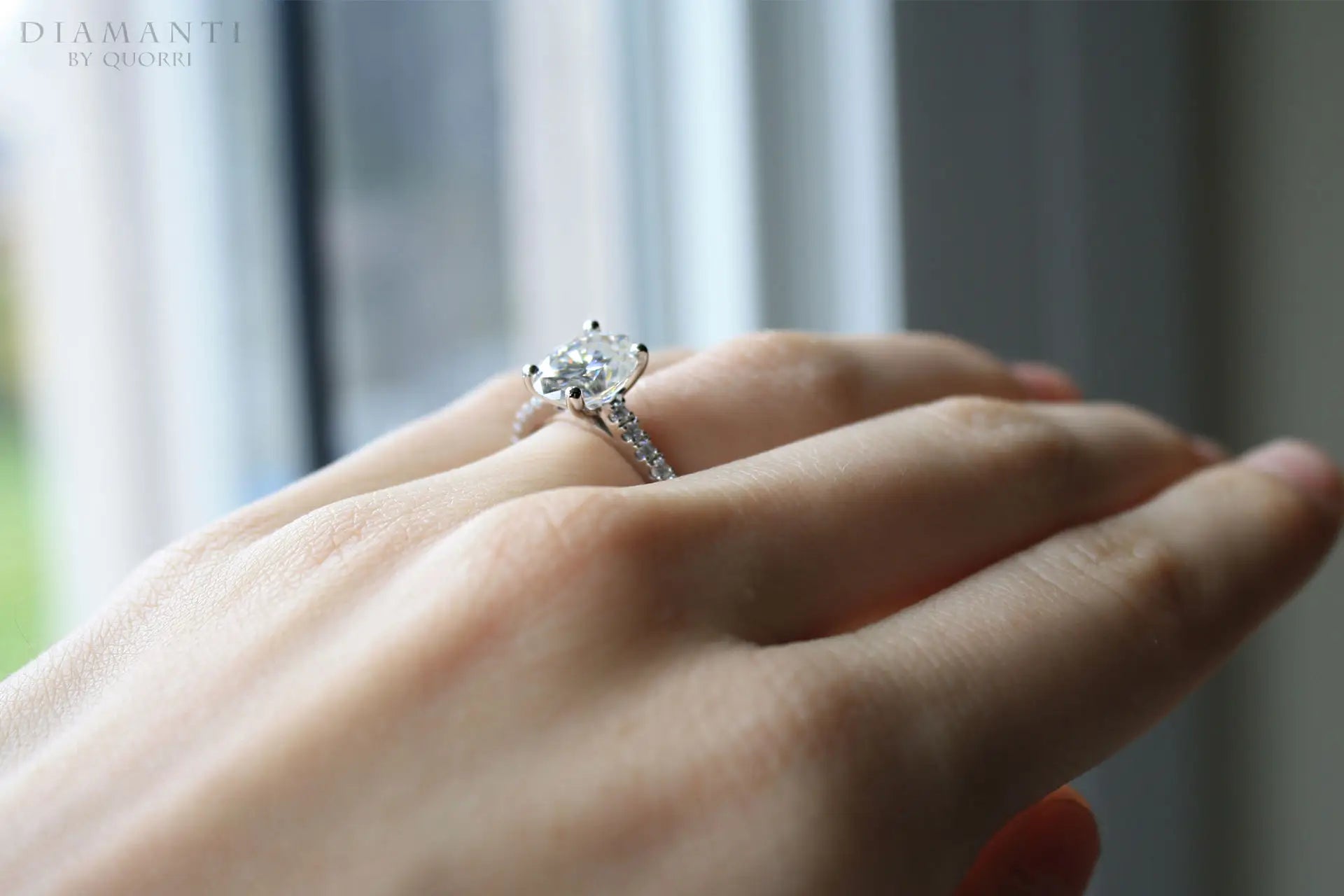 affordable platinum accented 1.5 carat oval lab diamond engagement ring Quorri