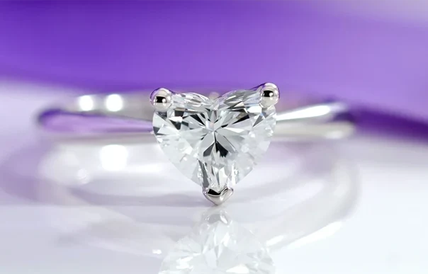 heart cut lab diamond engagement ring at Quorri