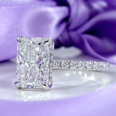 3 carat designer under-halo diamond engagement rings Quorri