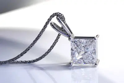 14k white gold diamond princess necklace and pendant Canada