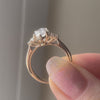 vintage 18k yellow gold 2.5 carat marquise and round accented lab grown diamond engagement rings at Quorri