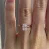 2.5 carat rose gold radiant cut under-halo lab grown diamond engagement ring Quorri Canada