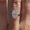 14k white gold claw prong under-halo oval lab diamond engagement ring