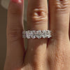 designer 18k white gold seven stone 3 carat oval lab grown diamond wedding or anniversary ring Quorri