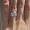 designer crisscross accented 4 carat round lab grown diamond engagement ring Quorri Canada