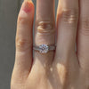 3 carat 18k white antique rose engraved round lab diamond engagement ring Quorri